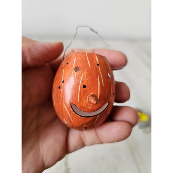 Mini pumpkin jack-o'-lantern ornament pro bird tree Halloween decor - Picture 7 of 9